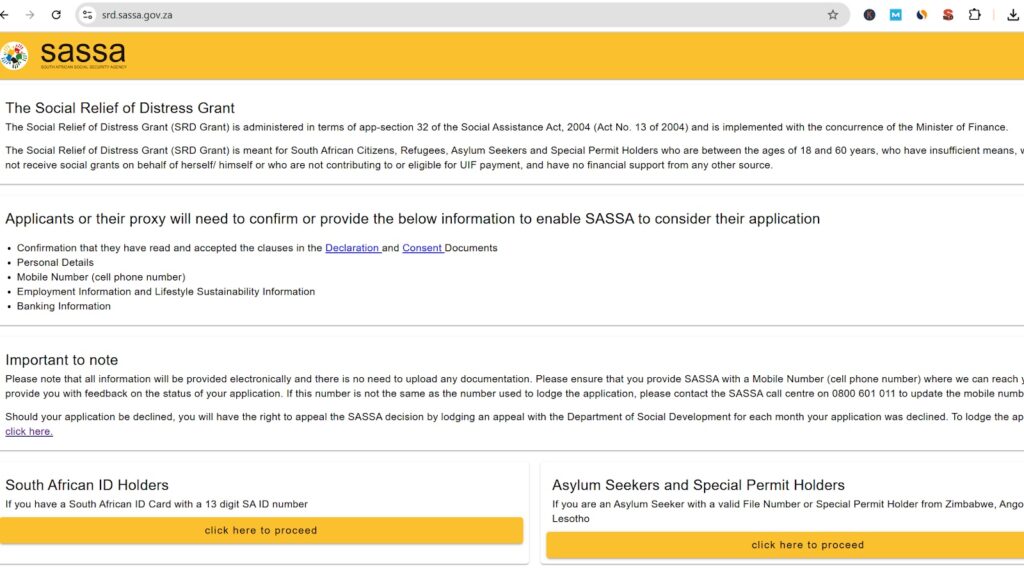 How to Apply for SASSA SRD Grant Application? 